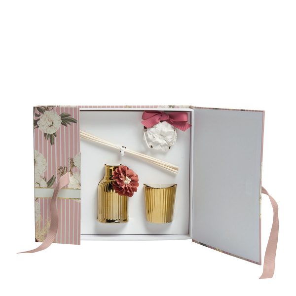 photo du coffret parfumé prestige de la gamme célébrations exquises parfum rose elixir